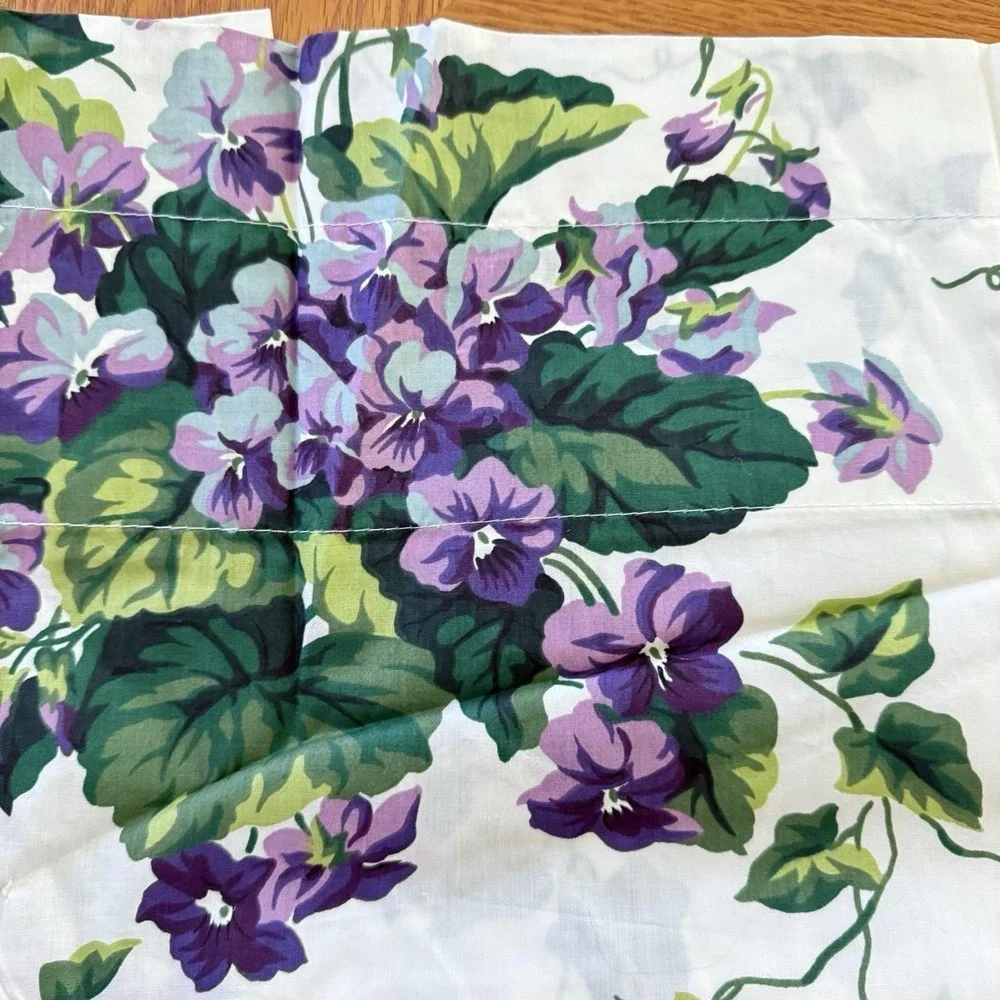 Vtg Waverly Garden Room Drapes Sweet Violets Tailored Window Curtains Pair 84x54